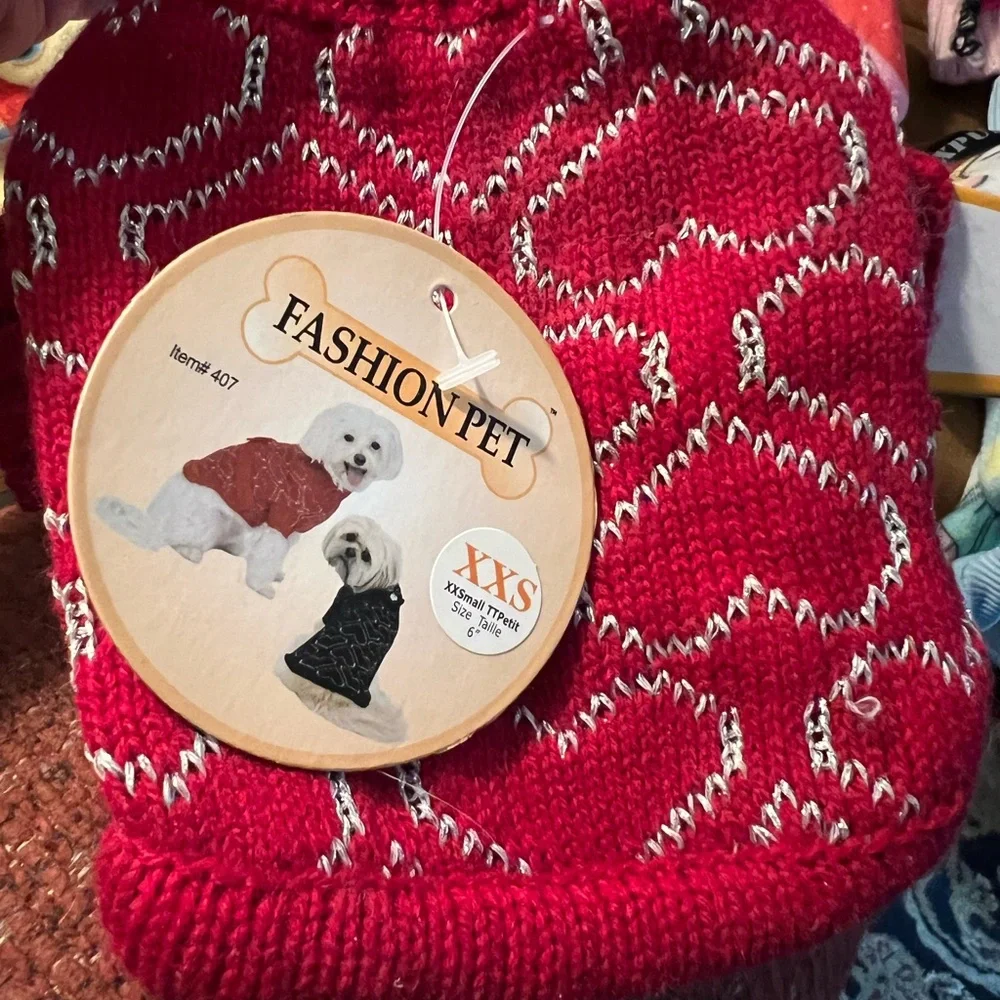 Red Heart-Pattern dog Sweaters and sleepers